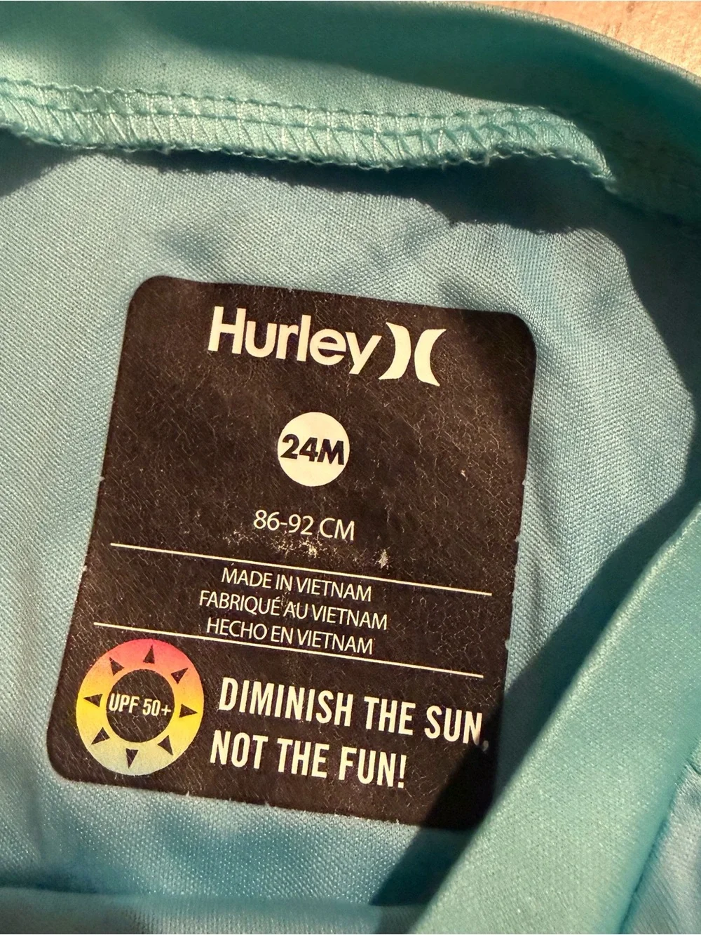 Hurley Baby Boys 24M Shark UPF 50+ Rash Guard Swim Trunks 2 Piece Set